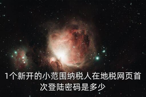 地稅ca如何登錄密碼是多少錢，1個新開的小范圍納稅人在地稅網(wǎng)頁首次登陸密碼是多少