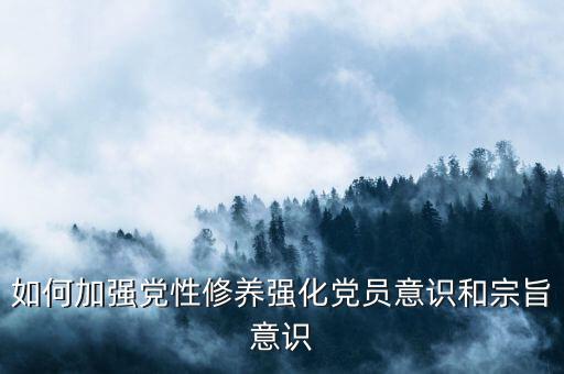 如何加強黨性修養(yǎng)強化黨員意識和宗旨意識
