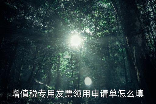 增值稅專(zhuān)用發(fā)票領(lǐng)用申請(qǐng)單怎么填