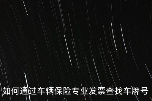 如何通過車輛保險(xiǎn)專業(yè)發(fā)票查找車牌號(hào)