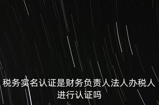 稅務(wù)實名認證是財務(wù)負責(zé)人法人辦稅人進行認證嗎