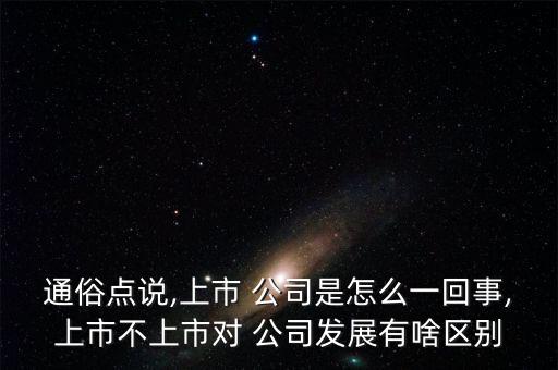 通俗點(diǎn)說,上市 公司是怎么一回事,上市不上市對(duì) 公司發(fā)展有啥區(qū)別