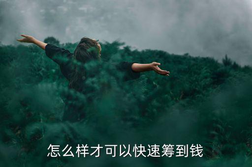 怎么樣才可以快速籌到錢(qián)