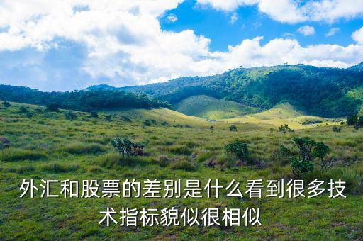  外匯和股票的差別是什么看到很多技術指標貌似很相似