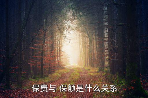  保費(fèi)與 保額是什么關(guān)系