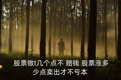  股票做t幾個點(diǎn)不 賠錢 股票漲多少點(diǎn)賣出才不虧本