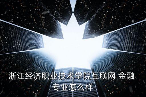 浙江經(jīng)濟職業(yè)技術學院互聯(lián)網(wǎng) 金融 專業(yè)怎么樣