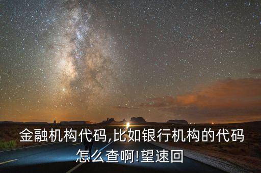  金融機構代碼,比如銀行機構的代碼怎么查啊!望速回