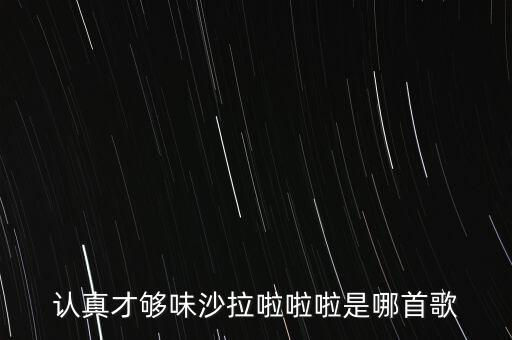認(rèn)真才夠味什么歌永和，認(rèn)真才夠味沙拉啦啦啦是哪首歌