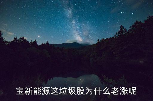 垃圾股為什么漲，寶新能源這垃圾股為什么老漲呢