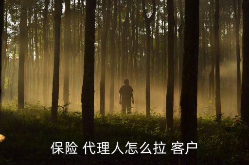 保險 代理人怎么拉 客戶