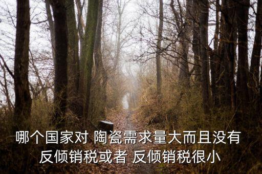 哪個(gè)國(guó)家對(duì) 陶瓷需求量大而且沒有 反傾銷稅或者 反傾銷稅很小