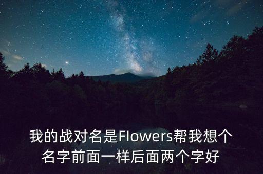 石油戰(zhàn)對的名字什么好，我的戰(zhàn)對名是FIowers幫我想個名字前面一樣后面兩個字好