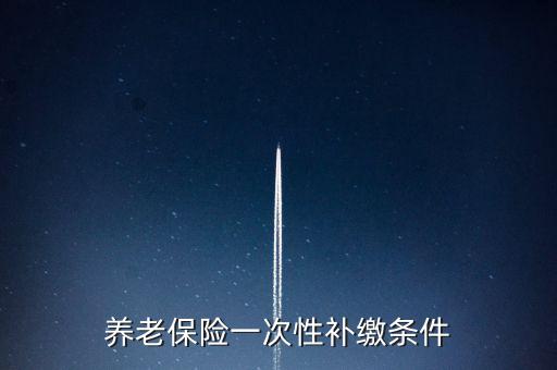 養(yǎng)老保險一次性補(bǔ)繳條件