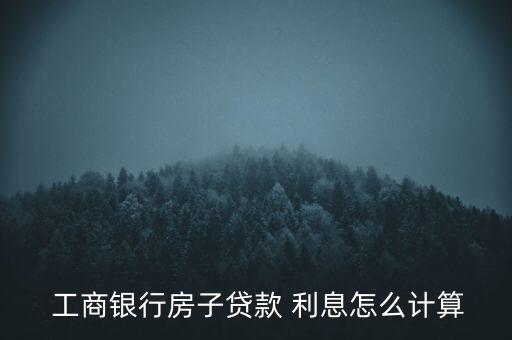  工商銀行房子貸款 利息怎么計(jì)算