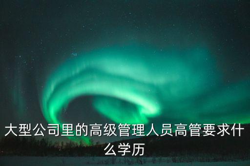 高管需要什么學(xué)歷，大型公司里的高級(jí)管理人員高管要求什么學(xué)歷