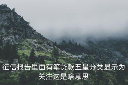 什么叫信用關(guān)注，征信報(bào)告里面有筆貸款五星分類顯示為關(guān)注這是啥意思