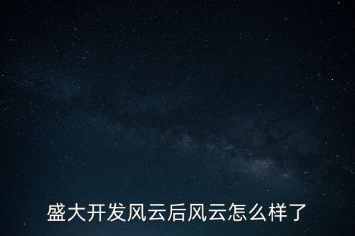 盛大開發(fā)風云后風云怎么樣了