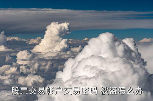  股票交易帳戶(hù)交易密碼 被盜怎么辦