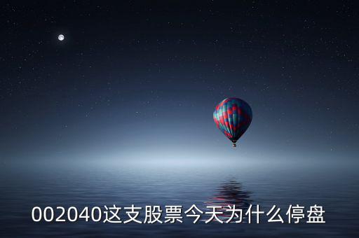 鴻博股份今天為什么停牌，002040這支股票今天為什么停盤(pán)