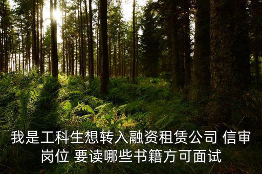 中興融資崗需要看什么書，我是工科生想轉(zhuǎn)入融資租賃公司 信審崗位 要讀哪些書籍方可面試