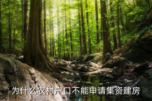 為什么現(xiàn)在不能集資，為什么農(nóng)村戶口不能申請(qǐng)集資建房