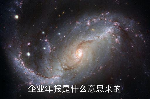 什么是企業(yè)年度報(bào)告，企業(yè)年報(bào)是什么意思來(lái)的