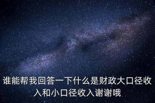 財(cái)務(wù)口徑是什么，誰(shuí)能幫我回答一下什么是財(cái)政大口徑收入和小口徑收入謝謝哦