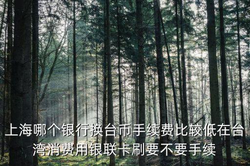 上海什么銀行可以換臺幣，上?？梢匀嗣駧艃稉Q新臺幣嗎分別是什么銀行