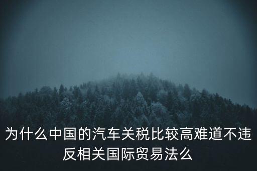 為什么中國(guó)的汽車關(guān)稅比較高難道不違反相關(guān)國(guó)際貿(mào)易法么