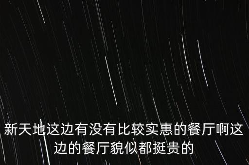 東方新天地都有什么餐廳，新天地這邊有沒有比較實惠的餐廳啊這邊的餐廳貌似都挺貴的