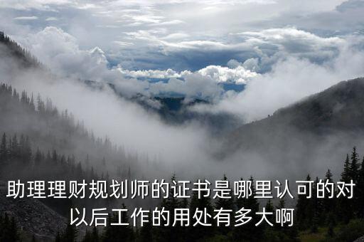 助理理財(cái)規(guī)劃師的證書是哪里認(rèn)可的對(duì)以后工作的用處有多大啊