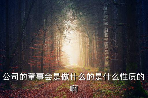 公司的董事會是做什么的是什么性質的啊