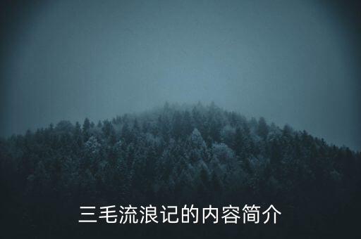 三毛流浪記的內容簡介