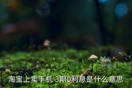 三零分期什么意思，淘寶上賣手機(jī) 3期0利息是什么意思