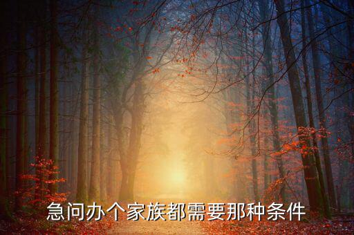注冊家族辦公室需要什么資質(zhì)，急問辦個家族都需要那種條件
