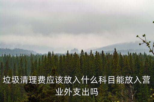 垃圾清理費(fèi)入什么科目，垃圾處理費(fèi)財(cái)務(wù)記哪個(gè)科目