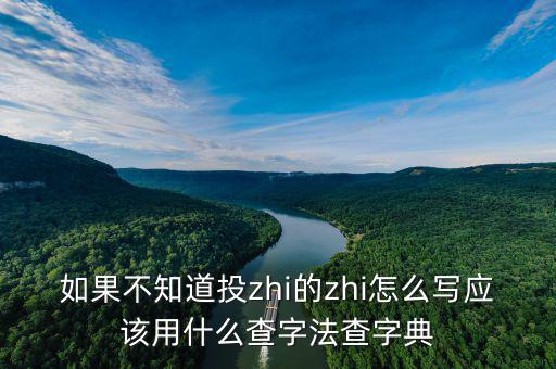 投先查是什么，如果不知道投zhi的zhi怎么寫(xiě)應(yīng)該用什么查字法查字典