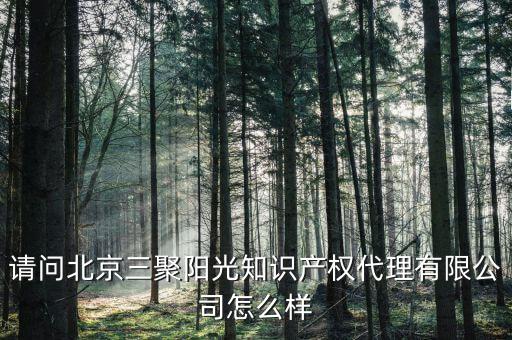 請問北京三聚陽光知識(shí)產(chǎn)權(quán)代理有限公司怎么樣