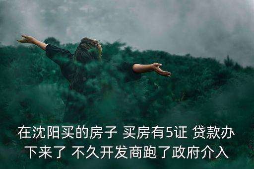 在沈陽(yáng)買的房子 買房有5證 貸款辦下來了 不久開發(fā)商跑了政府介入