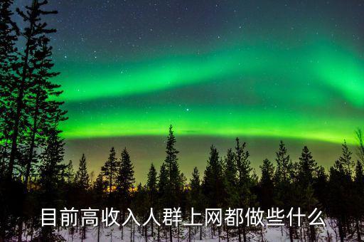 有錢人上網(wǎng)都干什么，目前高收入人群上網(wǎng)都做些什么