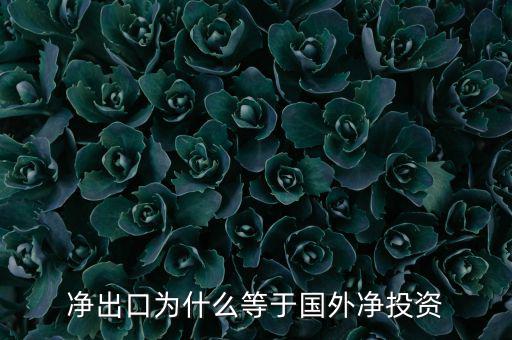 國(guó)外凈投資是什么，凈出口為什么等于國(guó)外凈投資
