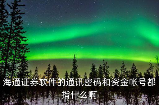 海通通訊密碼是什么，海通證券里的通訊密碼是什么