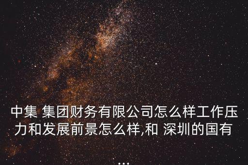 中集 集團(tuán)財務(wù)有限公司怎么樣工作壓力和發(fā)展前景怎么樣,和 深圳的國有...