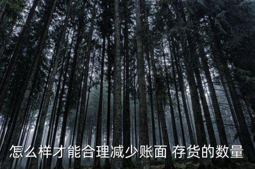 怎么樣才能合理減少賬面 存貨的數量
