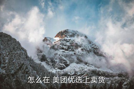 怎么在 美團(tuán)優(yōu)選上賣(mài)貨