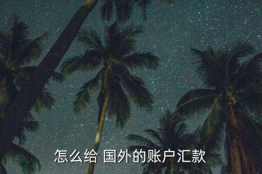 怎么給 國(guó)外的賬戶(hù)匯款