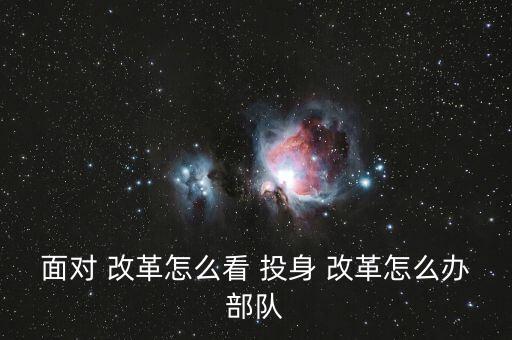 面對(duì) 改革怎么看 投身 改革怎么辦部隊(duì)