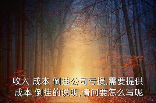 收入 成本 倒掛公司虧損,需要提供 成本 倒掛的說(shuō)明,請(qǐng)問(wèn)要怎么寫呢