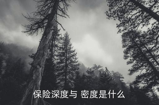 保險深度與 密度是什么